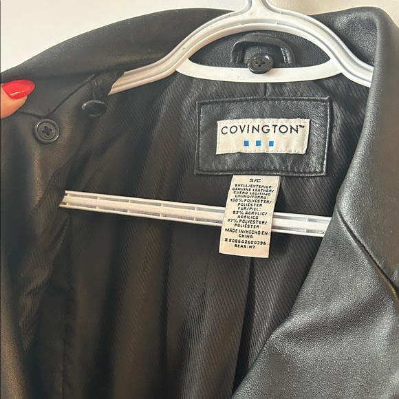 Covington Genuine Leather Black Long Blazer Coat – Size S - Picture 6 of 12